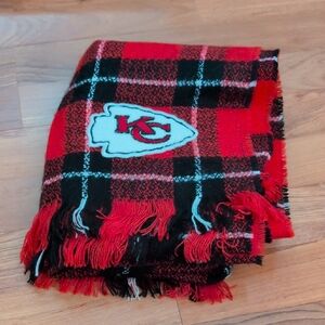 Little Earth Kansas City Chiefs Red and Black Plaid Scarf